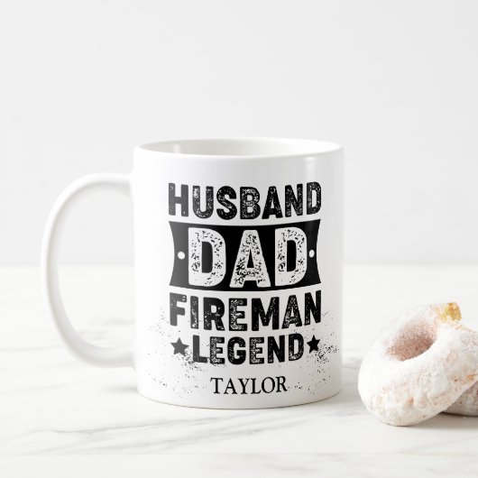 Mug Mari Papa Pompiers Légende  (Avec donut)