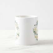 Mug Mariage à fleurs blanches d'or Planification Mme C (Centre)