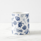 Mug Mariage à l'aquarelle moderne plage côtière Bleu (Centre)