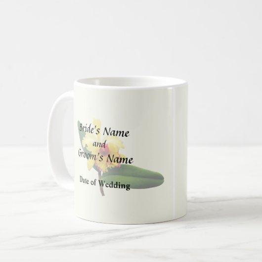 Mug Mariage à orchidées rose (Devant gauche)