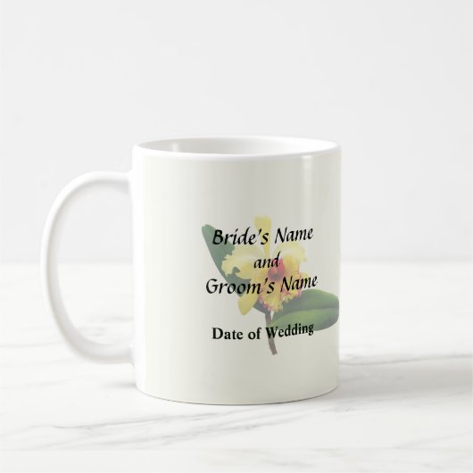 Mug Mariage à orchidées rose (Gauche)
