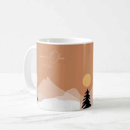 Mug Mariage à thème du désert de Terracotta (Devant gauche)