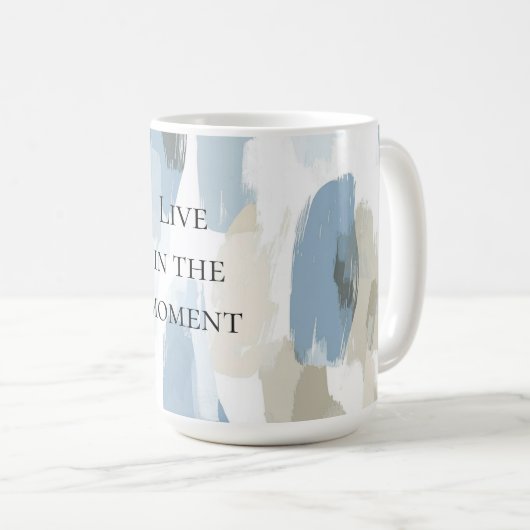 Mug Mariage Abstrait à crème blanche bleue (Devant droit)