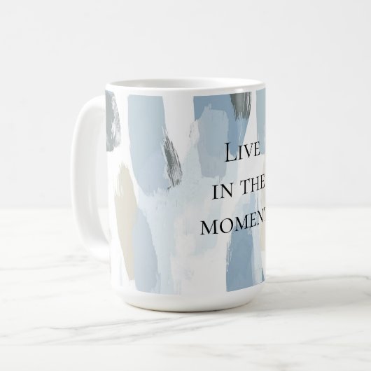 Mug Mariage Abstrait à crème blanche bleue (Devant gauche)