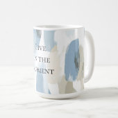 Mug Mariage Abstrait Crème Blanc Bleu (Devant droit)