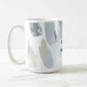 Mug Mariage Abstrait Crème Blanc Bleu (Gauche)