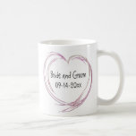 Mug Mariage Abstrait rose<br><div class="desc">Customisez la mignonne et moderne Pink Abstraite Heart Mariage Coffee Mug avec le nom personnel de la mariée et du marié et la date spécifique de la cérémonie de mariage. Créez un cadeau de mariage de gardien personnalisé pour les jeunes mariés, les femmes d'honneur, les groomsmen ou les gardiens de...</div>