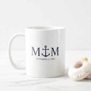 Mug Mariage Ancre bleu marine