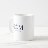 Mug Mariage Ancre bleu marine (Devant gauche)