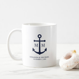 Mug Mariage Ancre bleu marine
