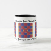 Mug Mariage Anniversaire Marine Rouge Géométrique Avec (Centre)