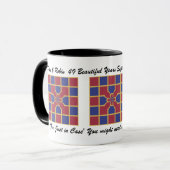 Mug Mariage Anniversaire Marine Rouge Géométrique Avec (Devant gauche)