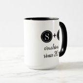 Mug Mariage | Anniversaire Monogramme Initiales Couple (Devant droit)