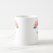 Mug Mariage aux Roses Roses avec Feuillage (Centre)