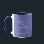 Mug Mariage bleu périphérique minimaliste simple<br><div class="desc">Simple minimaliste Permule Mariage bleu pour les cadeaux de mariage. La couleur de l'année 2022 est Periwinkle Blue,  la couleur la plus chaude et la plus joyeuse de toutes les teintes bleues.</div>