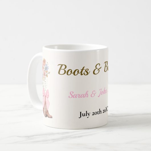 Mug Mariage Boots & Bubbly (Devant gauche)