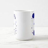 Mug mariage botanique bleu royal & fleurs blanches arg (Centre)