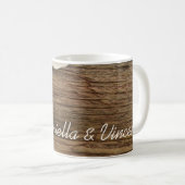 Mug Mariage campagnard blanc de marguerite et de grang (Devant droit)