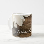 Mug Mariage campagnard blanc de marguerite et de grang (Devant gauche)