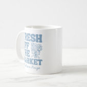 Mug Mariage Champêtre Bleu Frais sur le Marché (Devant gauche)