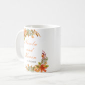 Mug Mariage Champêtre de Feuilles d'Automne (Devant gauche)