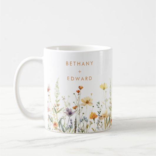 Mug Mariage Champêtre de Fleurs Sauvages (Gauche)