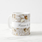 Mug Mariage Chic Gold Glam White Lotus Flowers (Devant gauche)