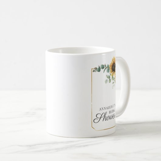 Mug Mariage civil Sunflower Eucalyptus Script (Devant droit)