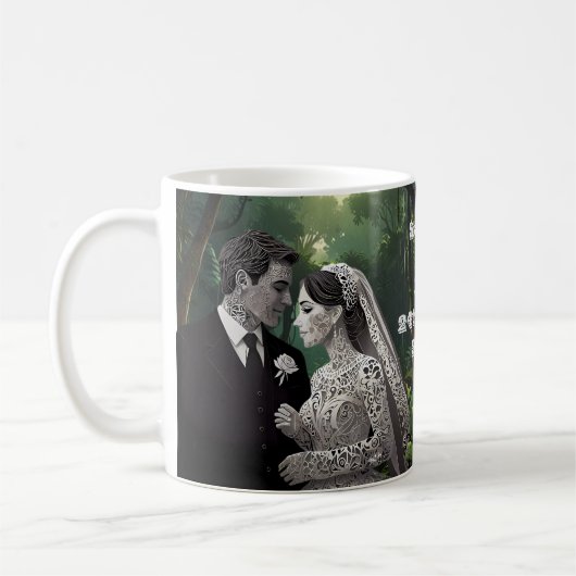 Mug Mariage couple fiançailles idée cadeau (Gauche)