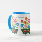Mug Mariage d'alimentation de fleurs personnalisab (Devant gauche)