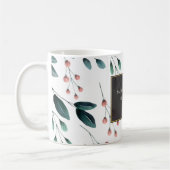 Mug Mariage de automne élégant Flore Bleu profond (Gauche)