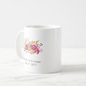 Mug Mariage de bouquet rose et orange (Devant gauche)