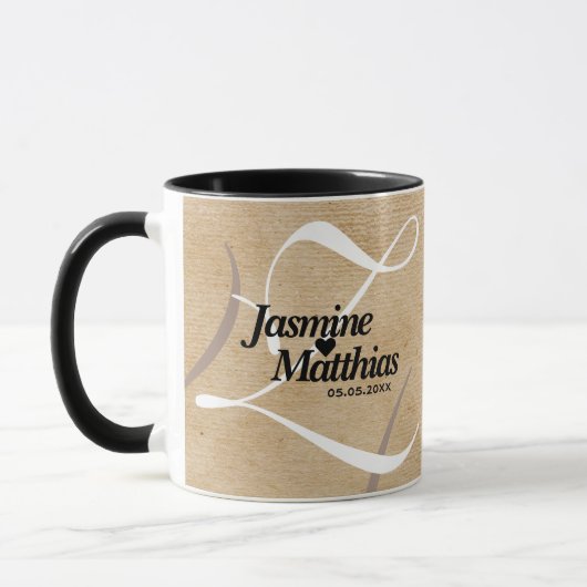 Mug Mariage de Burlap Vintage rustique (Gauche)
