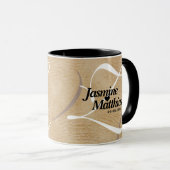 Mug Mariage de Burlap Vintage rustique (Devant droit)