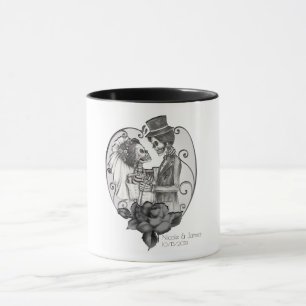 Mug Mariage de couple d'amour squelettique Danse gothi