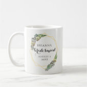 Mug Mariage de couronne géométrique Succulent et vert (Gauche)