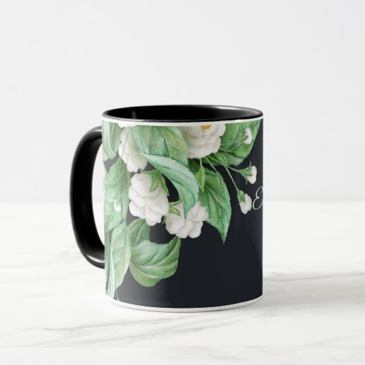 Mug Mariage de fleurs blanches (Devant gauche)