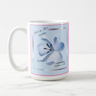 Mug Mariage de fleurs bleu brillant