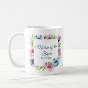 Mug Mariage de fleurs d'anémone aquarelle