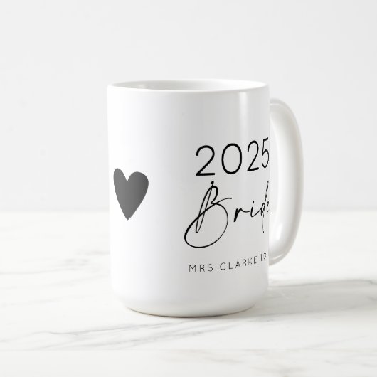 Mug Mariage de la future mariée 2025 (Devant droit)