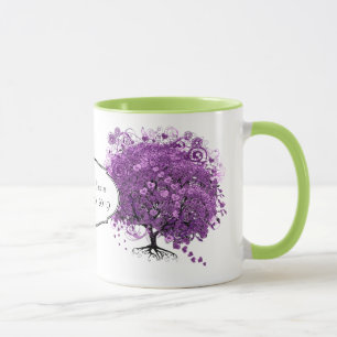 Mug Mariage de l'arbre à feuilles en forme de cœur vio