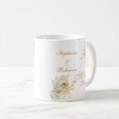 Mug Mariage de logo de Floral Or moderne (Devant droit)