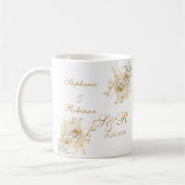 Mug Mariage de logo de Floral Or moderne (Gauche)