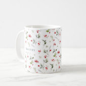 Mug Mariage de Noël avec Bouquet de Berry Rouge (Devant gauche)