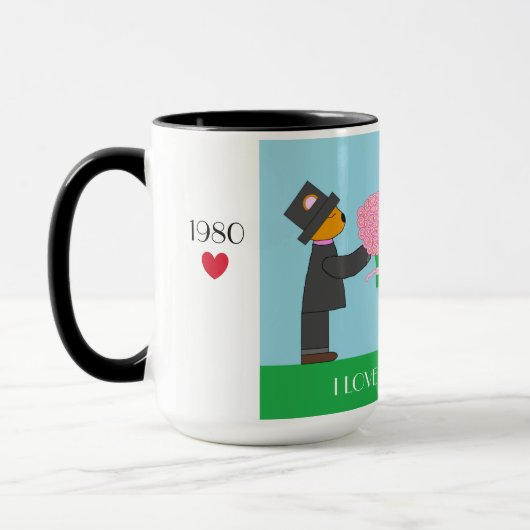 Mug Mariage de nounours : Anniversaire (Gauche)