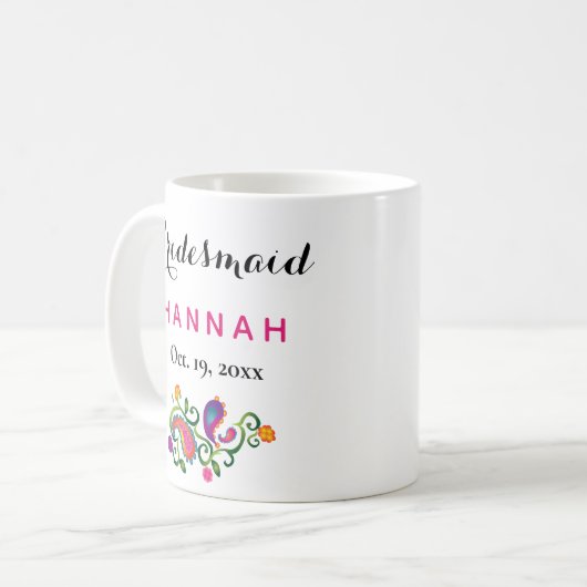 Mug Mariage de script de typographie moderne de Brides (Devant gauche)