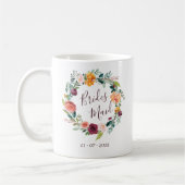 Mug Mariage Demoiselle d'Honneur Floral Bourgogne  (Gauche)