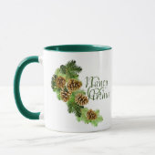 Mug Mariage des cônes de pin d'hiver (Gauche)