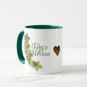 Mug Mariage des cônes de pin d'hiver (Devant gauche)