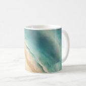 Mug Mariage d'été à l'aquarelle sur la plage océane (Devant droit)